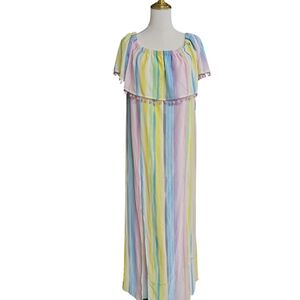 Pastel Striped Maxi Dress